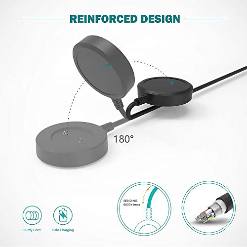 Zitel® Charger Compatible with Amazfit GTR GTS (Not Fit for GTR 2 & GTS 2) - USB Magnetic Charger Dock Cable - Black