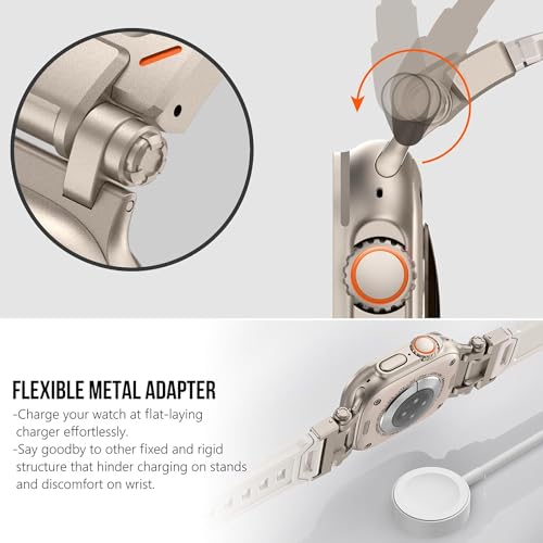 Zitel Band for Apple Watch Ultra 2 / Ultra 49/46/45/44mm Metal Connector Sport Strap - Starlight