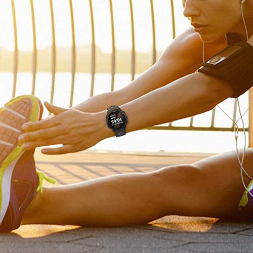 Zitel Bands Compatible with Garmin Forerunner 245/245 Music, Forerunner 645/645 Music, Forerunner 55/158, Vivoactive 3, Venu Sq, Vivomove HR, Approach S40/S42/S12 Silicone 20mm Straps - Black/Gray