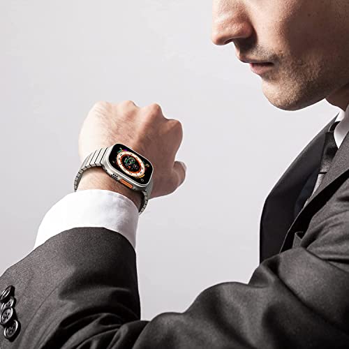 Zitel Metal Bands for Apple Watch Straps Ultra 2 / Ultra 49mm 46mm 45mm 44mm, Series 10 9 8 7 6 5 4 3 2 1 SE - Titanium