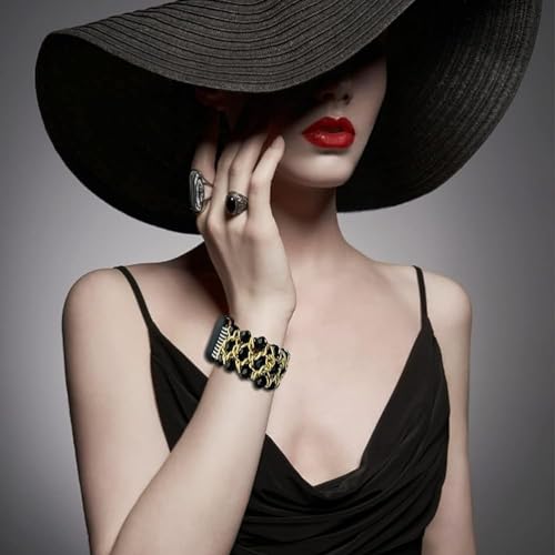 Zitel Band for Apple Watch 42mm(Series 10) 41mm 40mm 38mm Beaded Strap for Women Girls - Black