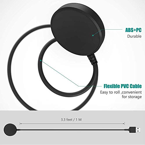 Zitel® Charger Compatible with Samsung Galaxy Watch 4 / Watch 4 Classic - Replacement USB Charging Cable 100cm - Black