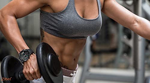 Zitel® Soft TPU Bumper Cover with Built-in Flexible Screen Protector Case Compatible with Honor Magic Watch 2 46mm (Not for 42mm) - Black