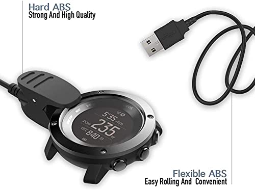 Zitel® Charger Compatible with Suunto 3 Fitness, Ambit3 Vertical, Ambit, Ambit2, Ambit3, Traverse, Kailash, Spartan Trainer - USB Charging Cable Clip Dock 100cm - GPS-Sports Watch Accessories