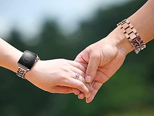 Zitel Stainless Steel Bands for Apple Watch Metal Straps 42mm(Series 10) 41mm 40mm Series 10 | 9 | 8 | 7 | 6 | 5 | 4 | 3 | 2 | 1 | SE2 - Rose Gold
