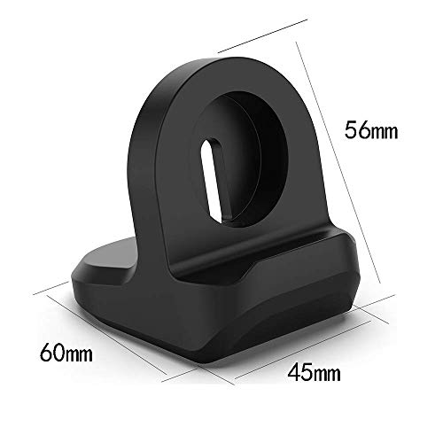 Zitel® Charger Stand Compatible with Samsung Watch Active, Active 2, Watch 3, Watch 4, Watch 4 Classic Non-Slip Base Silicone Charging Stand with Integrated Cable Management Slot - Black