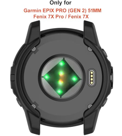 Zitel Case for Garmin Epix Pro (Gen 2) 51mm, Fenix 7X / 7X Pro Bumper Cover Shell (Without Screen Protector) - Black