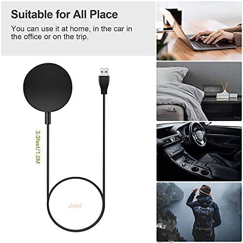 Zitel® Charger Compatible with Samsung Galaxy Watch 4 / Watch 4 Classic - Replacement USB Charging Cable 100cm - Black