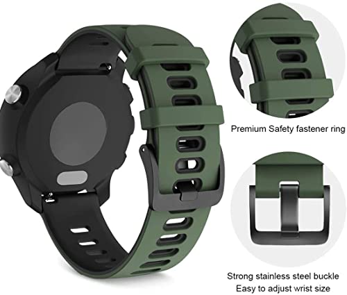 Zitel® Watch Band Compatible with Honor Magic Watch 2 46mm / Huawei GT / GT 2 46mm / GT 2e / GT 2 Pro / GT Active Sport Strap 22mm Quick Release Soft Silicone Band - Green/Black
