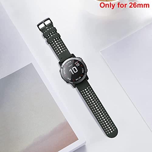 Zitel Band for Fenix 8 51mm, 7X/7X Pro, 6X/6X Pro, 5X/5X Plus, 3/3 HR, Descent MK1, Enduro, 26mm Sport Strap (Army-Green)