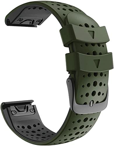 Zitel Band for Garmin Fenix 8 47mm, 7/7 Pro, 6/6 Pro, 5/5 Plus, Epix Pro/Gen 2 47mm, Forerunner 965/955/945/935, 22mm Straps - Green/Black