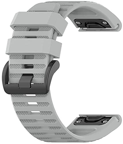 Zitel Band for Garmin Fenix 8 AMOLED 47mm, Fenix E/7/7 Pro, 6/6 Pro, Forerunner 970/965/955, QuickFit 22mm wide Silicone Sport Strap - Gray