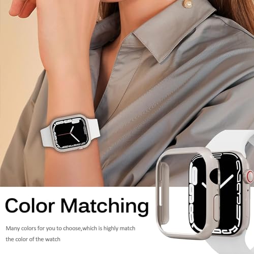 Zitel Case for Apple Watch 45mm Series 9/8/7 with Built-in Screen Protector - Starlight