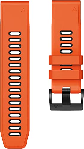 Zitel Band for Fenix 8 51mm, 7X/7X Pro, 6X/6X Pro, 5X/5X Plus, 3/3 HR, Descent MK1, Enduro, 26mm Sport Strap - Orange/Black