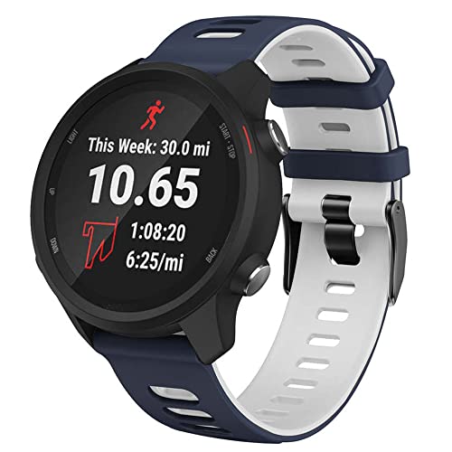 Zitel® Watch Band Compatible with Garmin Vivoactive 4 45mm / Venu 2 45mm, Realme Watch S, S Pro, MI Revolve Watch, Amazfit Stratos Pace 2 2S Quick Release Soft Silicone Strap 22mm - Blue/White