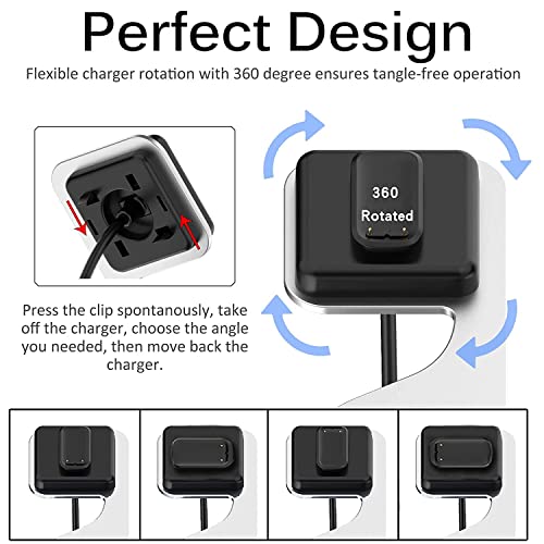 Zitel Charger Stand for Fitbit Charge 6, Charge 5, Luxe Smartwatch Charging Dock - Silver