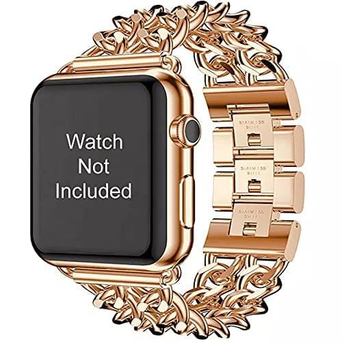 Zitel Stainless Steel Bands for Apple Watch Metal Straps 42mm(Series 10) 41mm 40mm Series 10 SE2 Rose Gold