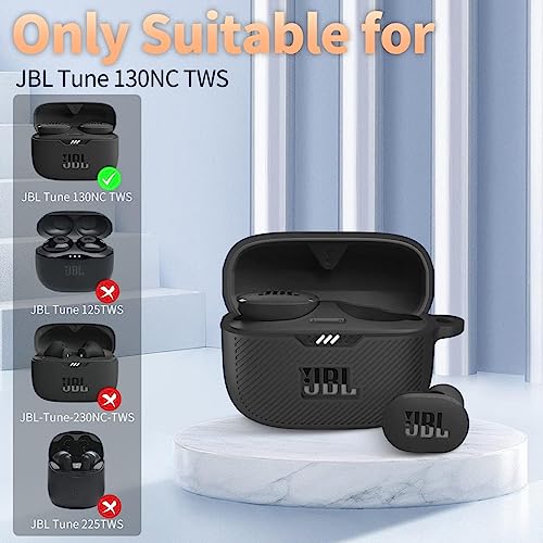 Zitel Case for JBL Tune 130NC TWS - Hollow Out Design Silicone Cover - Black