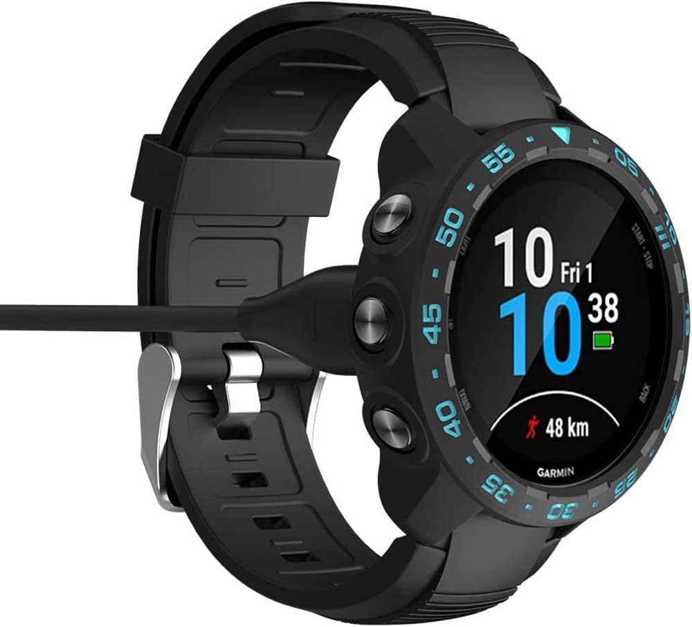 Zitel Case for Garmin Forerunner 245 / 245 Music Bumper Cover - Black-Blue