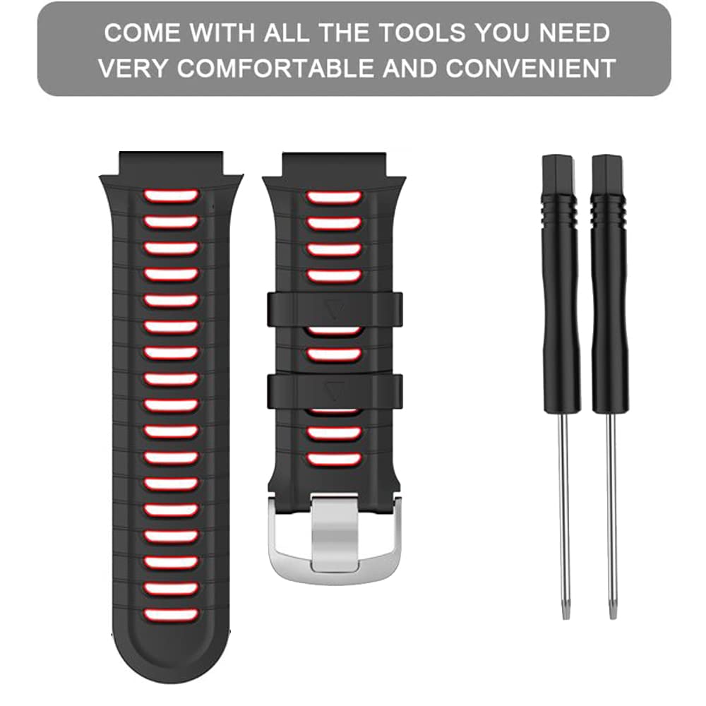 Zitel Bands For Garmin Forerunner 920XT Watch Strap - Black/Red