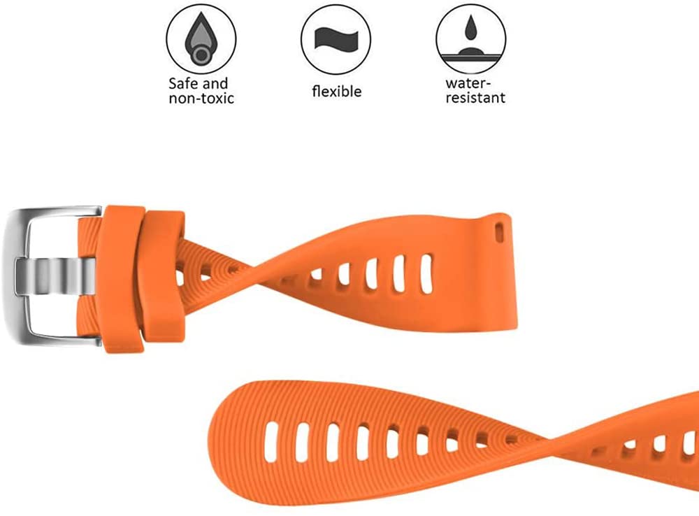 Zitel Bands for Garmin Forerunner 165/245/645, 55/158, Vivoactive 6/5/3/3S, Venu Sq/Sq 2, Venu 2 Plus, 20mm - Orange