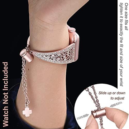 Zitel Band for Apple Watch Straps for Women Girls 46mm 45mm 44mm 49mm Series 10 9 8 7 6 5 4 3 2 1 SE - Rose Gold