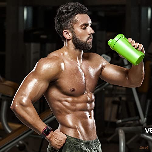 Zitel Case Compatible with Apple Watch Series 7 41mm Hard PC Bumper Case with Built-in 9H Tempered Glass Screen Protector Edge-to-Edge Smart Defense - Red