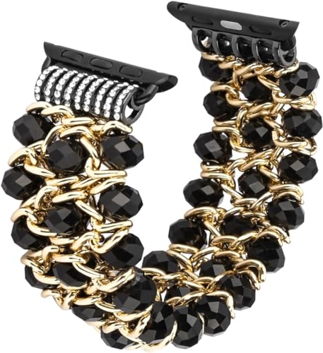Zitel Band for Apple Watch 42mm(Series 10) 41mm 40mm 38mm Beaded Strap for Women Girls - Black