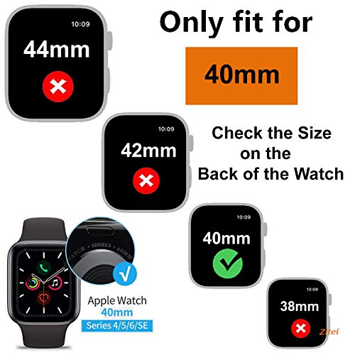 Zitel Case Bumper Cover with Built-in 9H Tempered Glass Screen Protector Compatible with Apple Watch 40mm Series 6, SE Series, 5 Series, 4 Series Edge-to-Edge 360 Degree Smart Defense - Matte Black