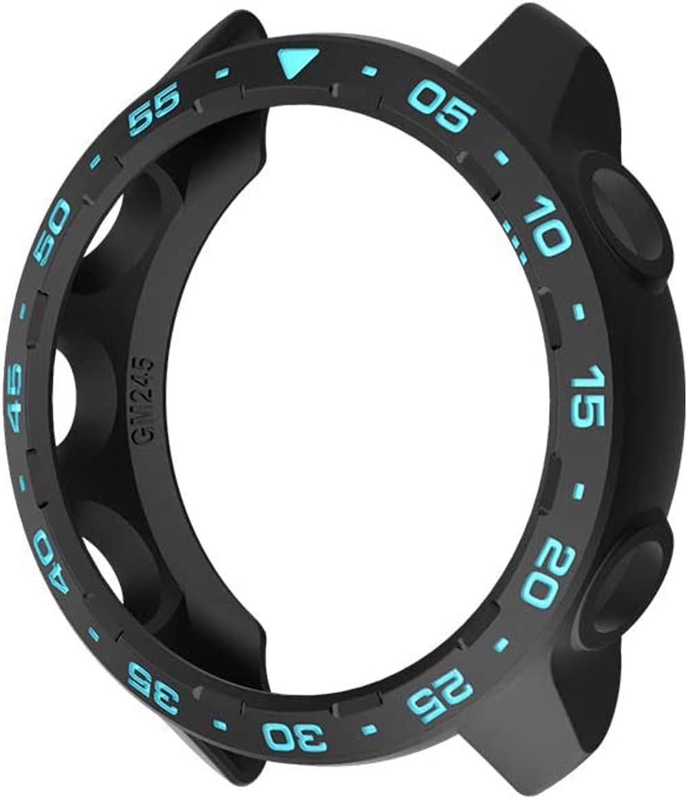 Zitel Case for Garmin Forerunner 245 / 245 Music Bumper Cover - Black-Blue