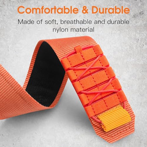 Zitel Band for Apple Watch Ultra 2 Band / Ultra Band 49mm 46mm 45mm 44mm for Men, Ultra Wide Nylon Rugged Sport Strap - Orange