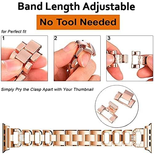 Zitel Band for Apple Watch Straps for Women Girls 42mm(Series 10) 41mm 40mm Series 10 9 8 7 6 5 4 3 2 1 SE - Rose Gold