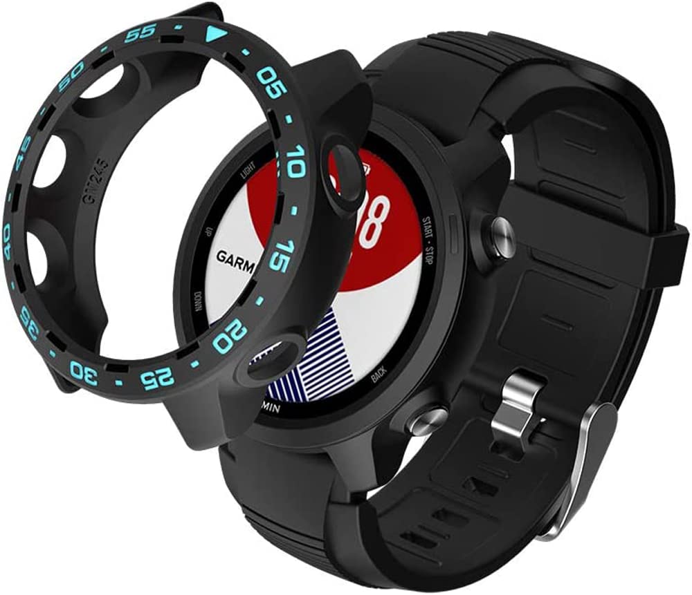 Zitel Case for Garmin Forerunner 245 / 245 Music Bumper Cover - Black-Blue