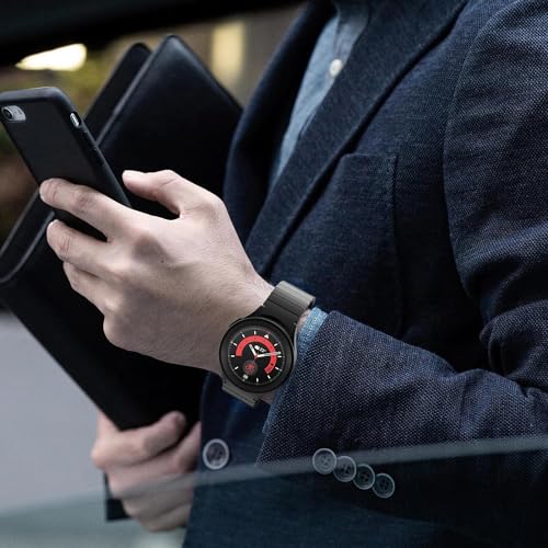 Zitel Band for Samsung Galaxy Watch 6, Watch 5, Watch 4, Stainless Steel No Gap Band - Black
