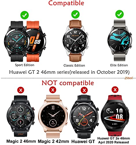 Zitel Case for Huawei Watch GT 2 46mm Bumper Cover - Black-Red-Gray