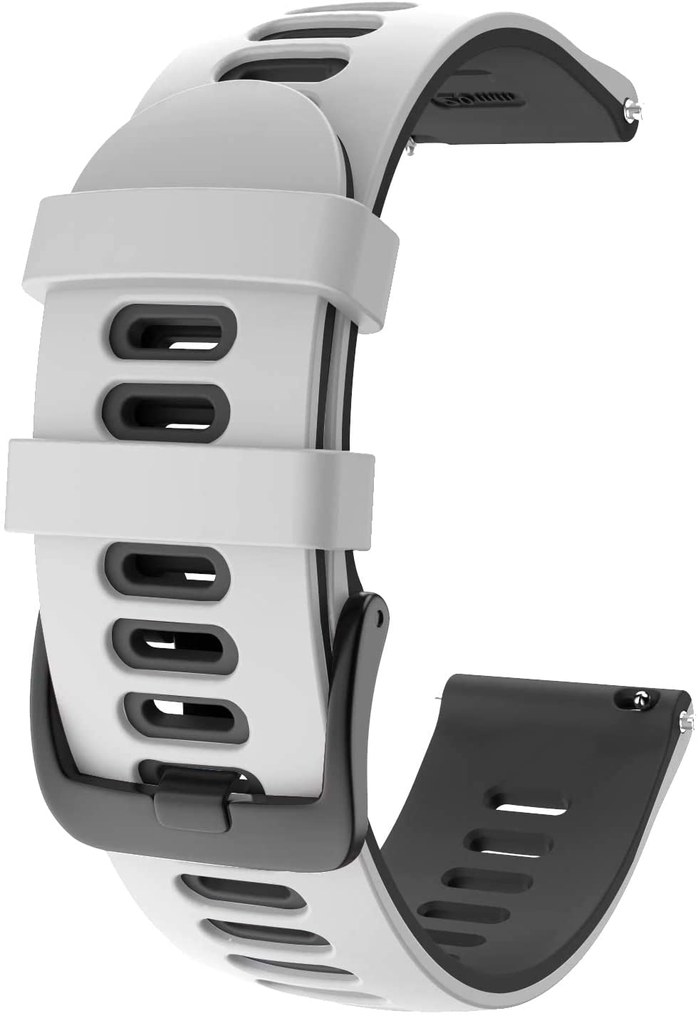 Zitel Band for Garmin Forerunner 265 / 255, Vivoactive 4 45mm, Venu 2 45mm. Venu 3, 22mm Strap - White-Black