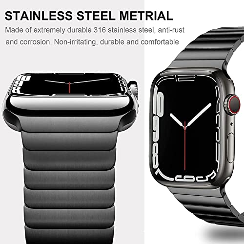 Zitel Metal Bands for Apple Watch Straps Ultra 2 / Ultra 49mm 46mm 45mm 44mm, Series 10 9 8 7 6 5 4 3 2 1 SE - Black