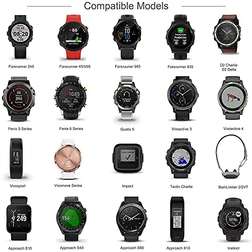 Zitel Type C Charger Cable Compatible with Garmin Fenix 5 5S 5X Plus 6 6S 6X Sapphire, Forerunner 935 45 245 Music, Instinct, Vivoactive 3 4 4S, Approach S10 S40 S60 G12, Vivomove 3 3S Style, Venu Sq 2 2S