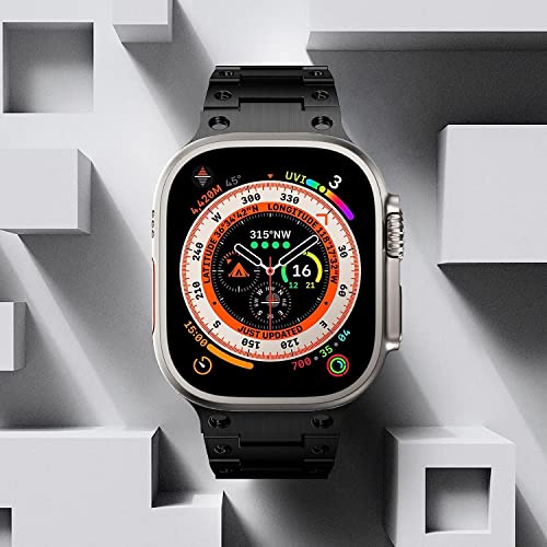 Zitel Metal Bands for Apple Watch Straps Ultra 2 / Ultra 49mm 46mm 45mm 44mm, Series 10 9 8 7 6 5 4 3 2 1 SE - Black