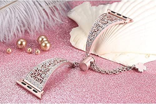 Zitel Band for Apple Watch Straps for Women Girls 46mm 45mm 44mm 49mm Series 10 9 8 7 6 5 4 3 2 1 SE - Rose Gold