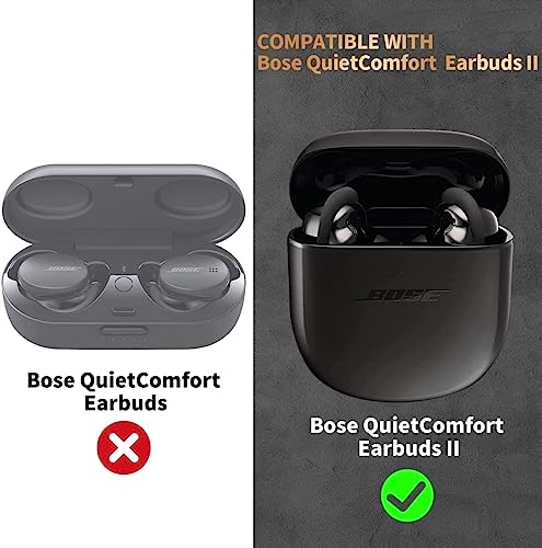 Zitel Case for Bose QuietComfort Earbuds II - Hollow Out Design Silicone Cover - Black