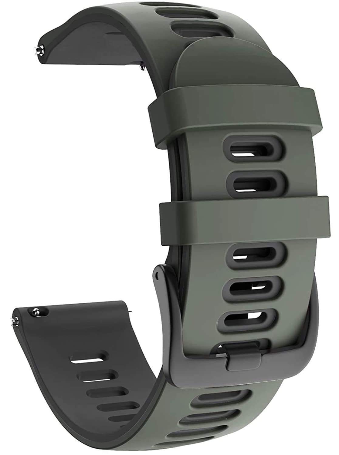 Zitel Band for Garmin Forerunner 265, 255, 245 Music, Vivoactive 4 45mm, Venu 245 mm, Venu 3 45mm, 22mm Wide Strap - Army Green