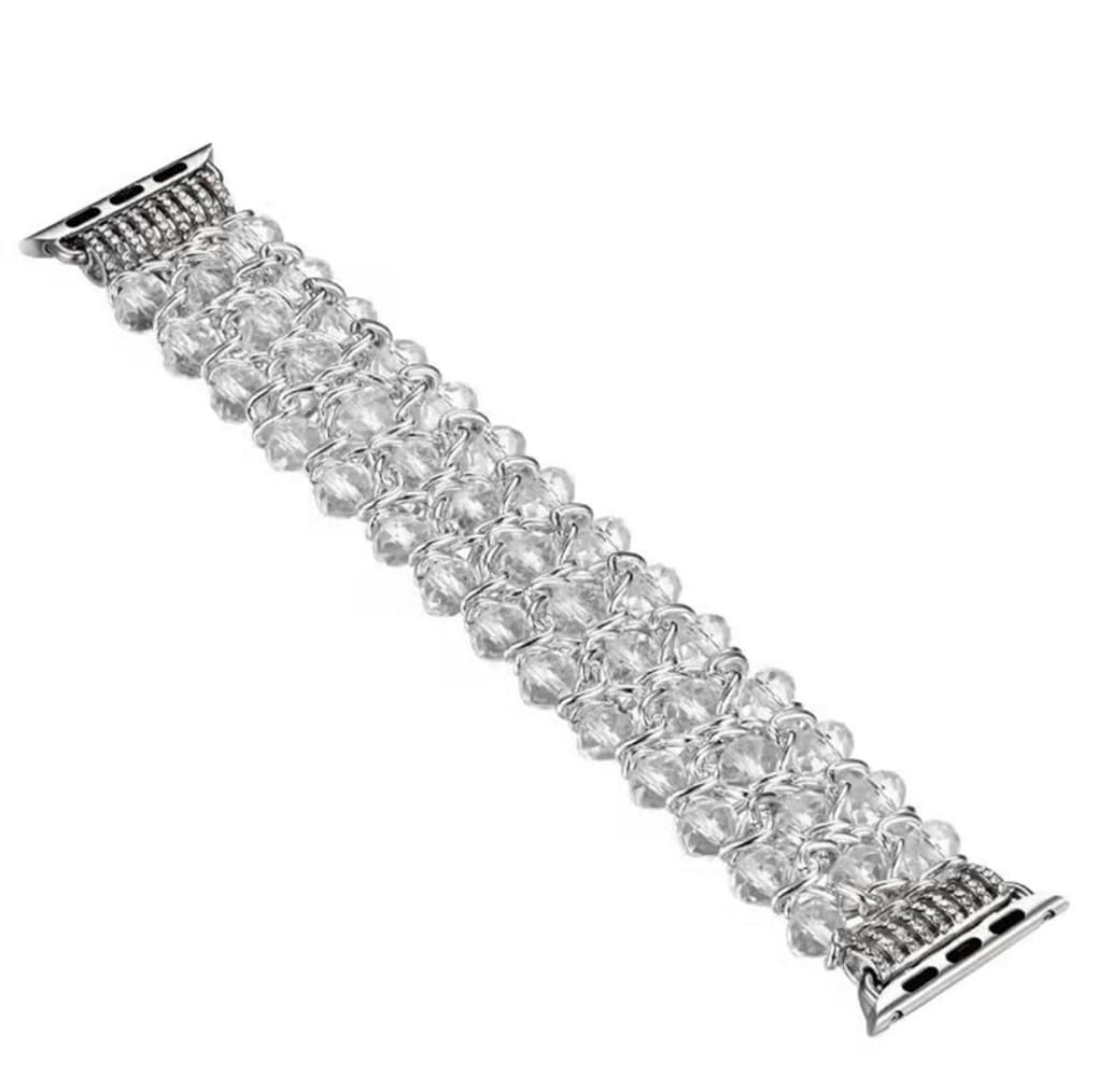 Zitel Band for Apple Watch 42mm(Series 10) 41mm 40mm 38mm Beaded Strap for Women Girls - Clear