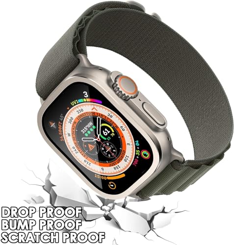 Zitel Screen Protector Case for Apple Watch Ultra 2 49mm / Ultra 49mm Tempered Glass with Titanium Alloy Framework - Titanium