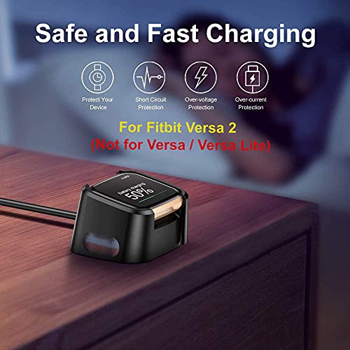 Zitel® Charger Dock Cable Compatible with Fitbit Versa 2 (Not for Versa/Versa Lite) - Black