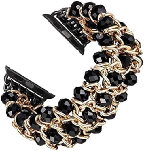 Zitel Band for Apple Watch 42mm(Series 10) 41mm 40mm 38mm Beaded Strap for Women Girls - Black