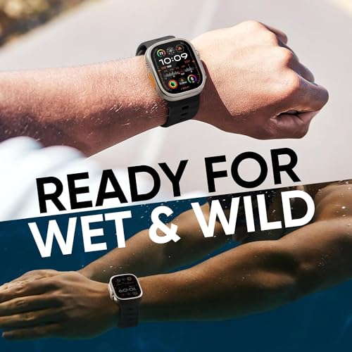 Zitel Privacy Screen Protector for Apple Watch Ultra 2 / Ultra 49mm, Anti-Spy Tempered Glass with Titanium Alloy Framework - Titanium