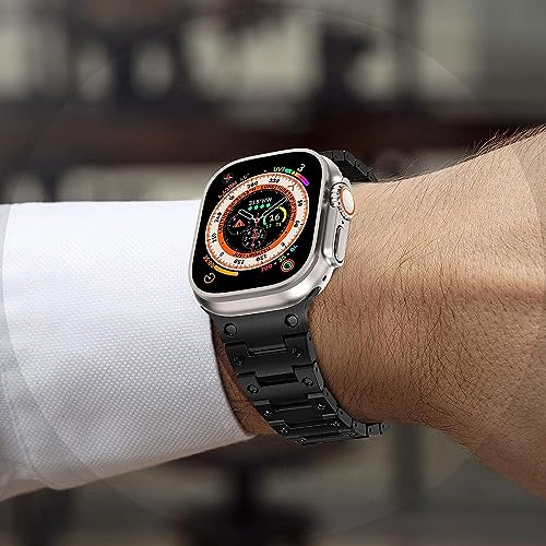 Zitel Metal Bands for Apple Watch Straps Ultra 2 / Ultra 49mm 46mm 45mm 44mm, Series 10 9 8 7 6 5 4 3 2 1 SE - Black