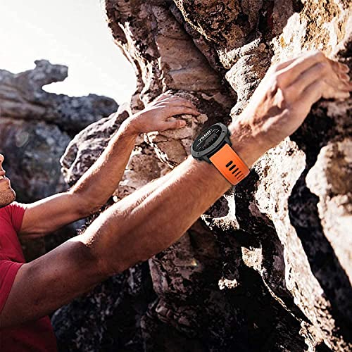 Zitel Band for Fenix 8 51mm, 7X/7X Pro, 6X/6X Pro, 5X/5X Plus, 3/3 HR, Descent MK1, Enduro, 26mm Sport Strap - Orange/Black