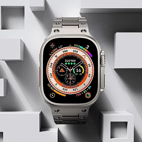 Zitel Metal Bands for Apple Watch Straps Ultra 2 / Ultra 49mm 46mm 45mm 44mm, Series 10 9 8 7 6 5 4 3 2 1 SE - Titanium